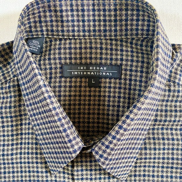 IKE BEHAR MEN’S SPORT SHIRT 100% COTTON, SIZE LARGE NWOT - Picture 7 of 16